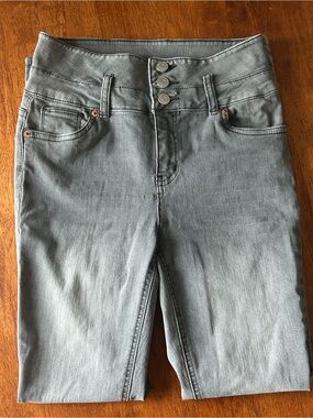 Refuge Denim Ibiza Triple Button Grey High Waist Skinny Jeans Size 3